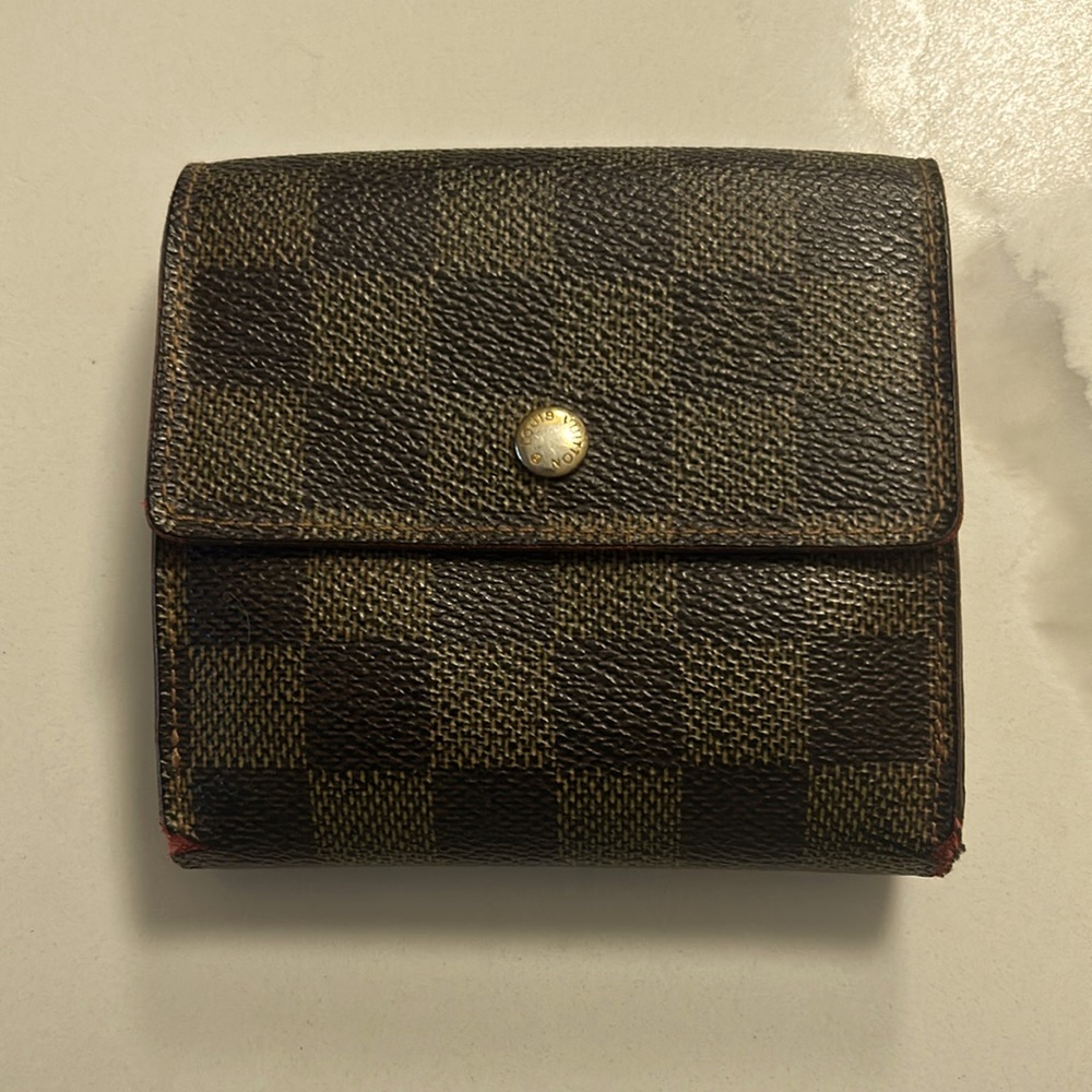 Louis Vuitton Damier Ebene Double Snap Compact Wallet